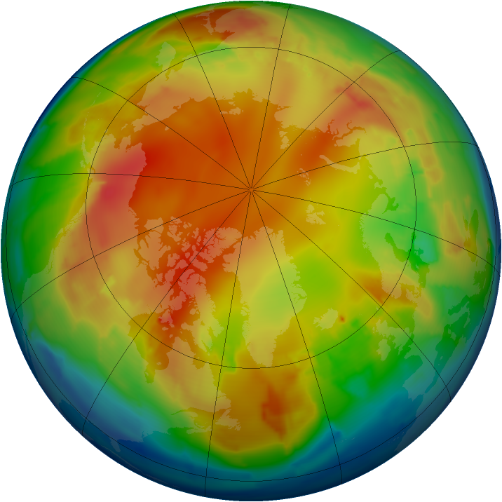Arctic ozone map for 28 January 2013
